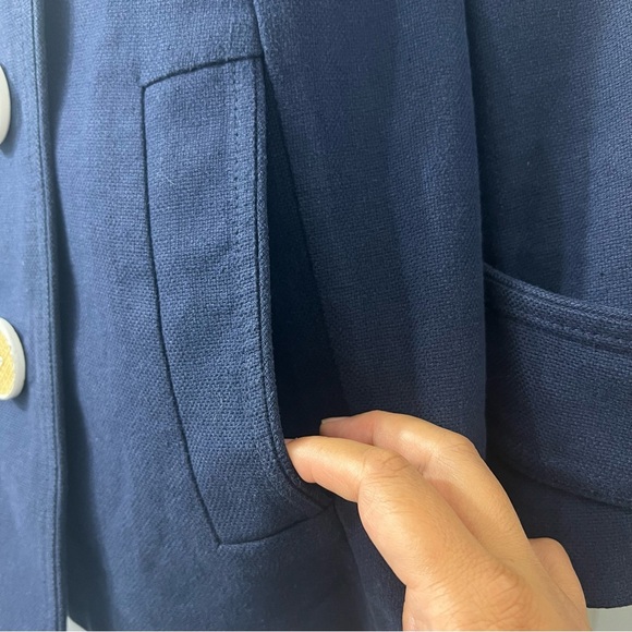 Lilly Pulitzer 3/4 Sleeve Coat Jacket 4 Linen Preppy Academia Coastal Career - Picture 6 of 14